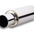 Load image into Gallery viewer, Vibrant TPV Turbo Round Muffler (23in Long) with 4in Round Tip Straight Cut - 3in inlet I.D. - Side View