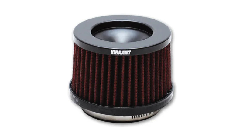 Vibrant The Classic Perf Air Filter 4.75in O.D. Cone x 3-5/8in Tall x 5in inlet I.D. Turbo Outlets - Side View