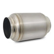 Load image into Gallery viewer, Vibrant Titanium Muffler w/Natural Tip 3.5in. Inlet / 3.5in. Outlet / 5.5in Dia - Side View