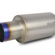 Load image into Gallery viewer, Vibrant Titanium Muffler w/Straight Cut Burnt Tip 3in. Inlet / 3in. Outlet - Side View