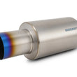 Load image into Gallery viewer, Vibrant Titanium Muffler w/Straight Cut Burnt Tip 4in Inlet / 4in Outlet - Side View