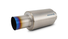 Load image into Gallery viewer, Vibrant Titanium Muffler w/Straight Cut Burnt Tip 4in Inlet / 4in Outlet - Side View