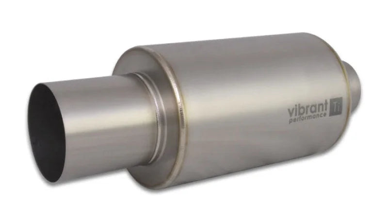 Vibrant Titanium Muffler w/Straight Cut Natural Tip 3in. Inlet / 3in. Outlet - Main Product View