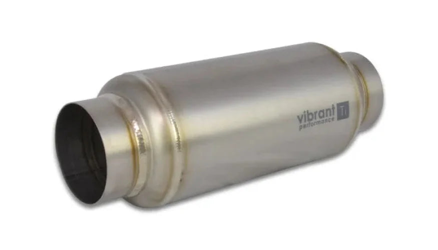Vibrant Titanium Resonator 2.5in. Inlet / 2.5in. Outlet x 12in. Long - Side View