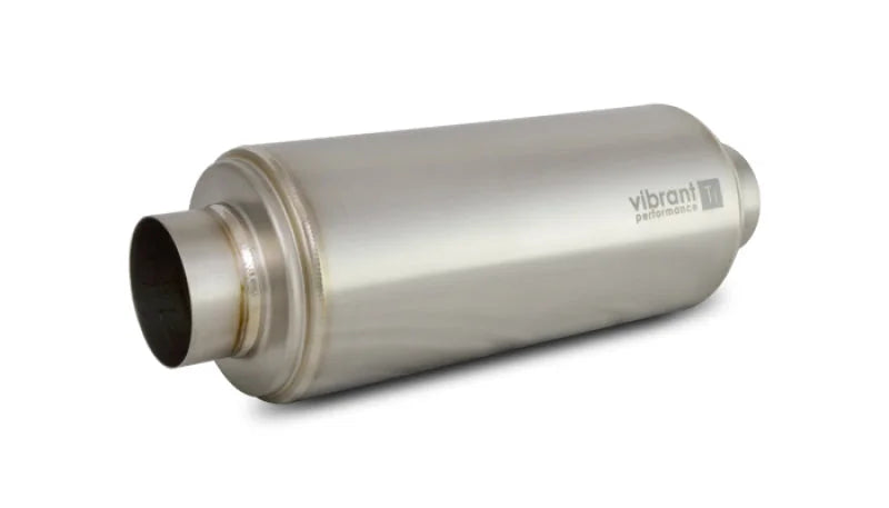 Vibrant Titanium Resonator 3in. Inlet / 3in. Outlet x 16in. Long - Side View