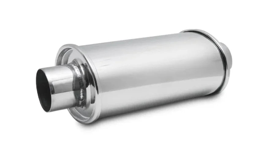Vibrant ULTRA QUIET Resonator 3in inlet / outlet x 14in overall length - Side View