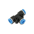 Load image into Gallery viewer, Vibrant Union inTin Pneumatic Vacuum Fitting - for use with 5/32in (4mm) OD tubing - Side View