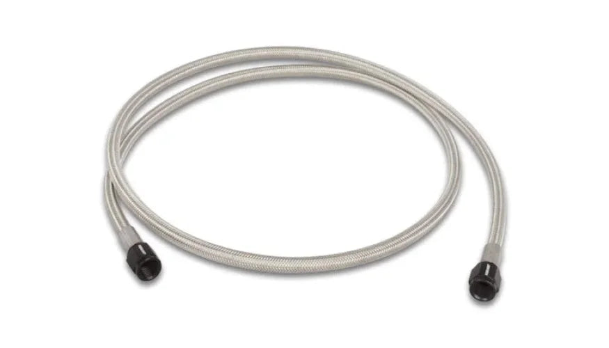 Vibrant Univ Oil Feed Kit 4ft Teflon lined S.S. hose with two -3AN female fittings preassembled - Side View