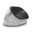 Load image into Gallery viewer, Vibrant Vertical 304 SS Oval Pie Cuts 4.0in OD Tight 45 Degree Elbow - Side View