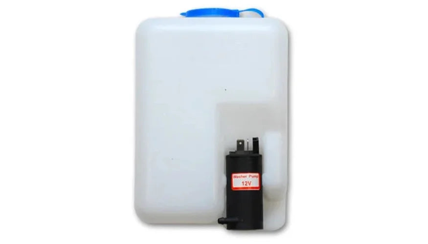 Vibrant Windshield Washer Bottle Repl Kit 1.2L bottle incl bottle ele pump mounting bracket hose - Side View