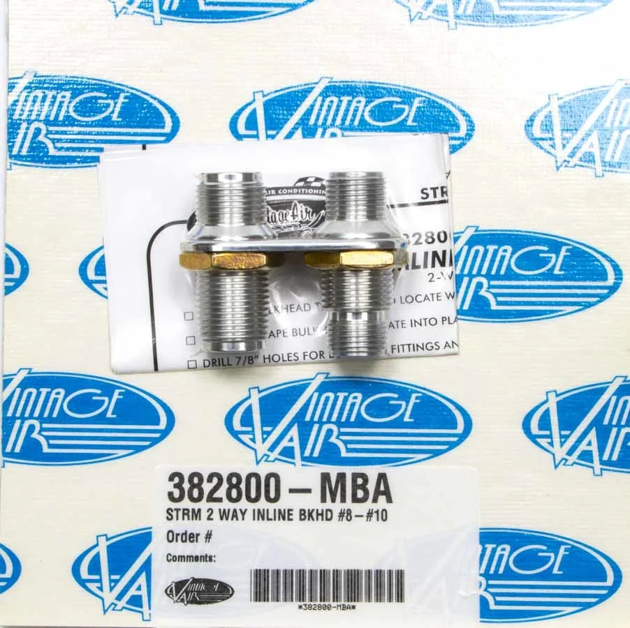 Vintage Air 2 Way In Line Bulkhead #8 and #10 O-Ring 382800-MBA