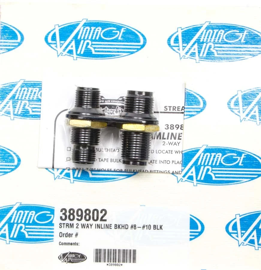 Vintage Air 2 Way In Line Bulkhead #8 and #10 O-Ring 389802