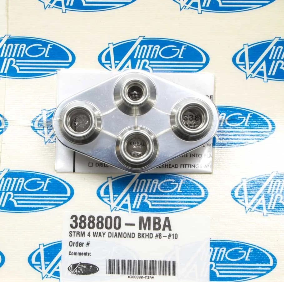 Vintage Air 4 Way Diamond Bulkhead #8 and #10 O-Ring 388800-MBA