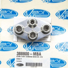 Load image into Gallery viewer, Vintage Air 4 Way Diamond Bulkhead #8 and #10 O-Ring 388800-MBA