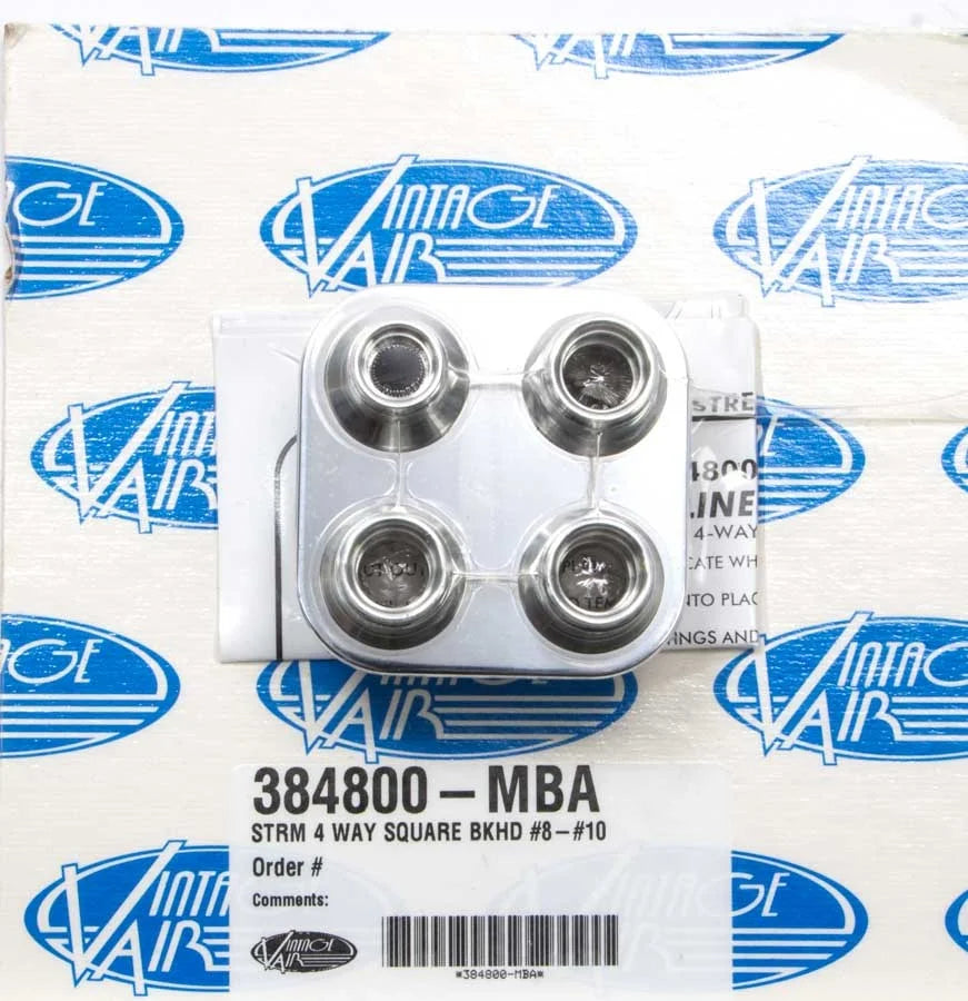 Vintage Air 4 Way Square Bulkhead #8 and #10 O-Ring 384800-MBA