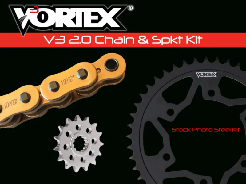 Vortex Racing V3 2.0 Chain and Sprocket Kit 3273-15,251AK-44,G520RX3-112- Gold