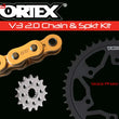 Load image into Gallery viewer, Vortex Racing V3 2.0 Chain and Sprocket Kit 3509-18,452S-46,G530RX3-116- Gold