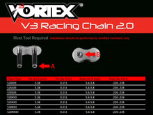 Load image into Gallery viewer, Vortex Racing V3 2.0 Master Link Rivet 525RX3-RCL- Black