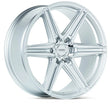Load image into Gallery viewer, Vossen HF6-2 24x10 / 6x139.7 / ET25 / Deep Face / 106.1 - Silver Polished Wheel