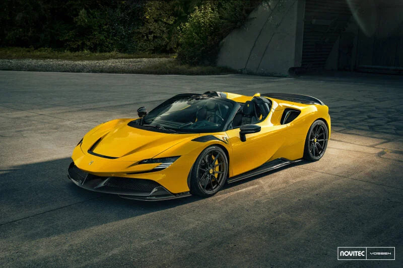 Vossen x Novitec NF10 21x12 ET:20 Gloss Black Ferrari SF90 Rear Wheel - Installation View