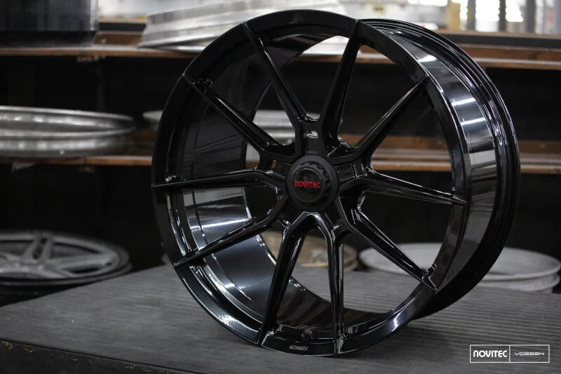Vossen x Novitec NF10 21x9.5 ET:38 Gloss Black Ferrari 296 Front Wheel - Back View