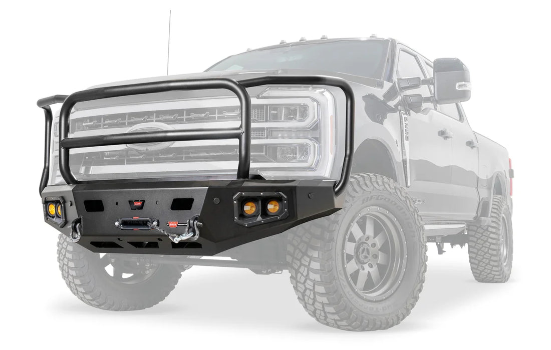 Warn ASCENT HD BUMPER WITH FULL GUARD 110630 fits Ford Super Duty - Side View