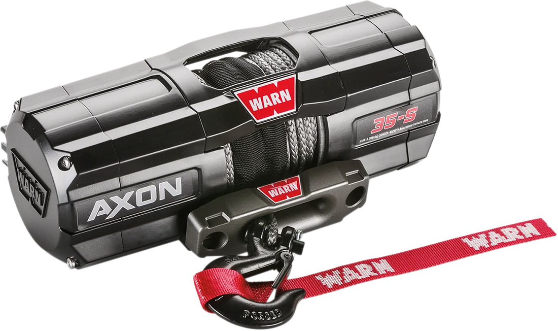Warn AXON 35-S Winch - Synthetic Rope 101130 - Side View