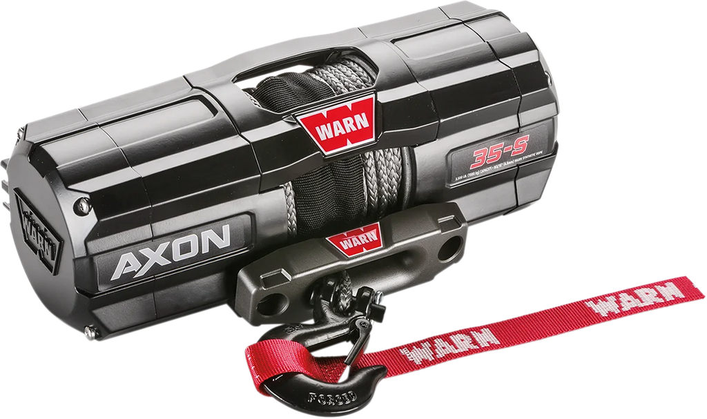 Warn AXON 35-S Winch - Synthetic Rope 101130 - Side View