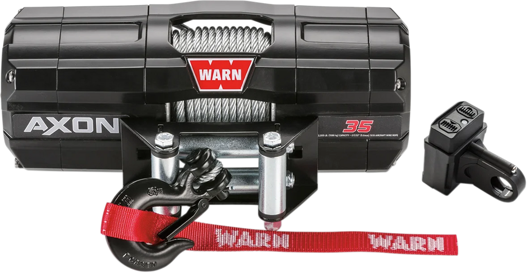 Warn AXON 35 Winch - Wire Rope 101135 - Back View