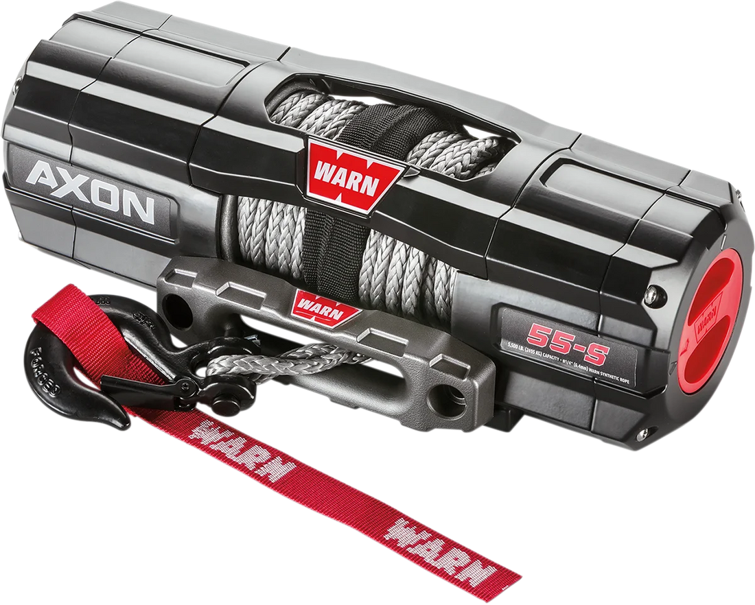 Warn AXON 55-S Winch - Synthetic Rope 101150 - Side View