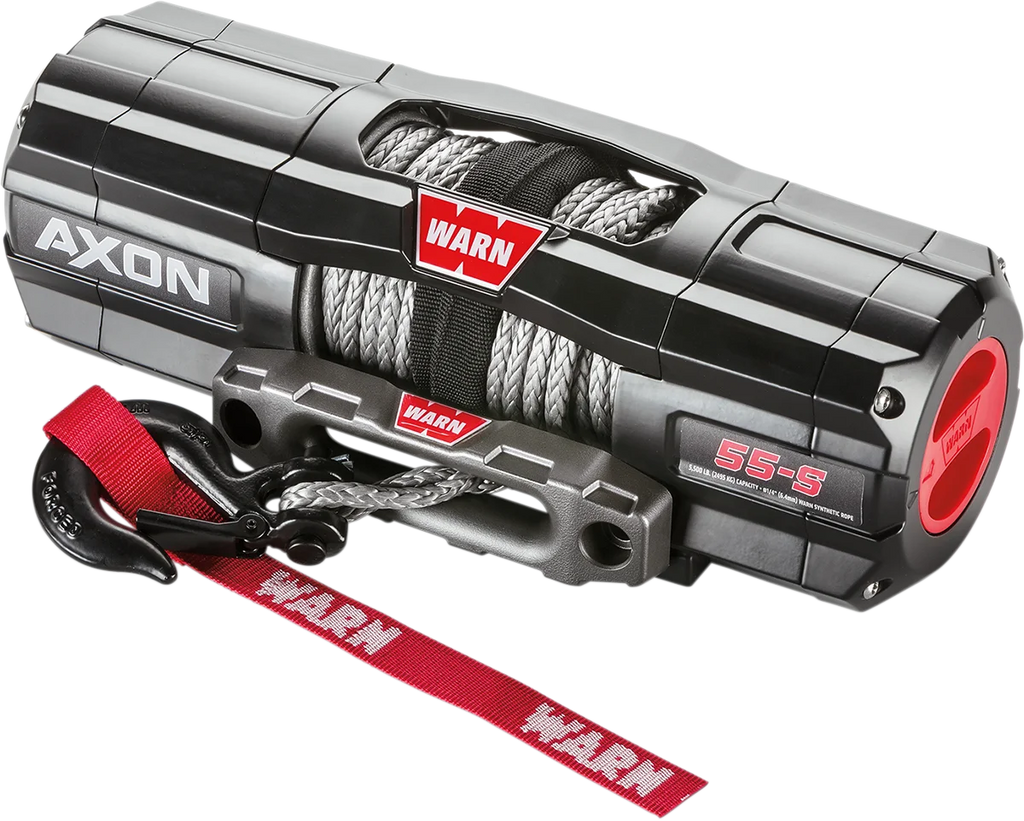 Warn AXON 55-S Winch - Synthetic Rope 101150 - Side View