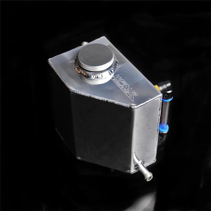 Weapon R 08-11 Mitsubishi Evo 2.0L Aluminum Coolant Overflow Tank - Side View