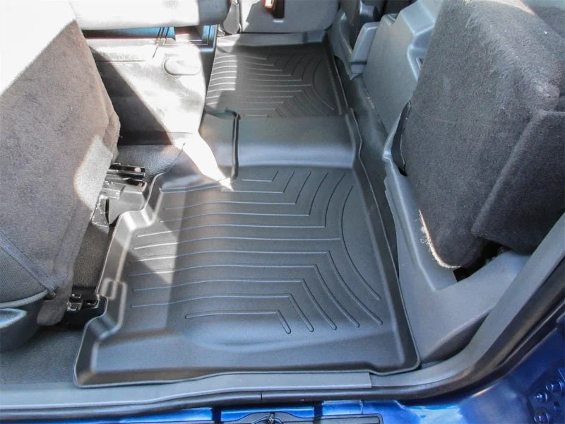 WeatherTech 04-11 Ford Ranger Rear FloorLiner - Black (Trim Required for 1st Row Bench Seating) - Side View