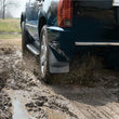 Load image into Gallery viewer, WeatherTech 05-14 Toyota Tacoma (w/Flares Only / No X-Runner) No Drill Mudflaps - Black - Main Product View