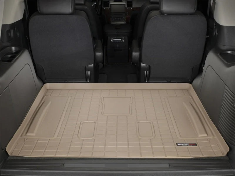 WeatherTech 07-13 Cadillac Escalade Cargo Liners - Tan - Installation View