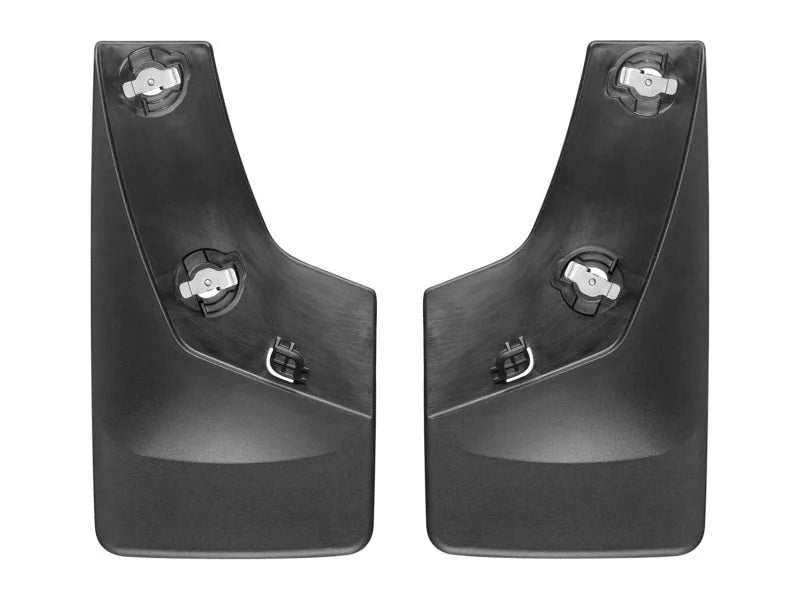 WeatherTech 07-13 GMC Sierra No Drill Mudflaps - Black - Back View