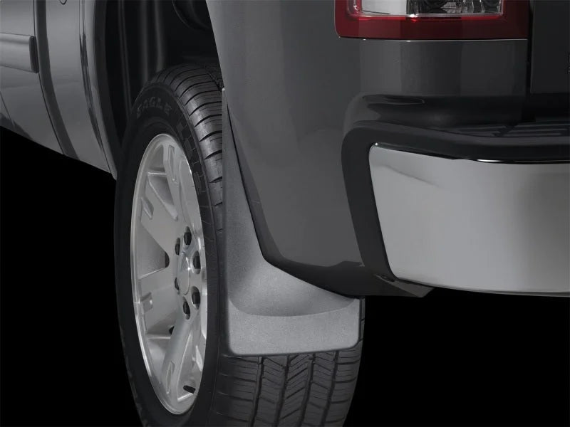 WeatherTech 07-13 GMC Sierra No Drill Mudflaps - Black - Installation View