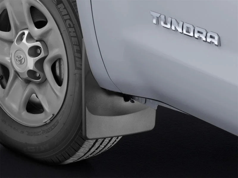 WeatherTech 07-13 Toyota Tundra No Drill Front Mudflaps - Installation View