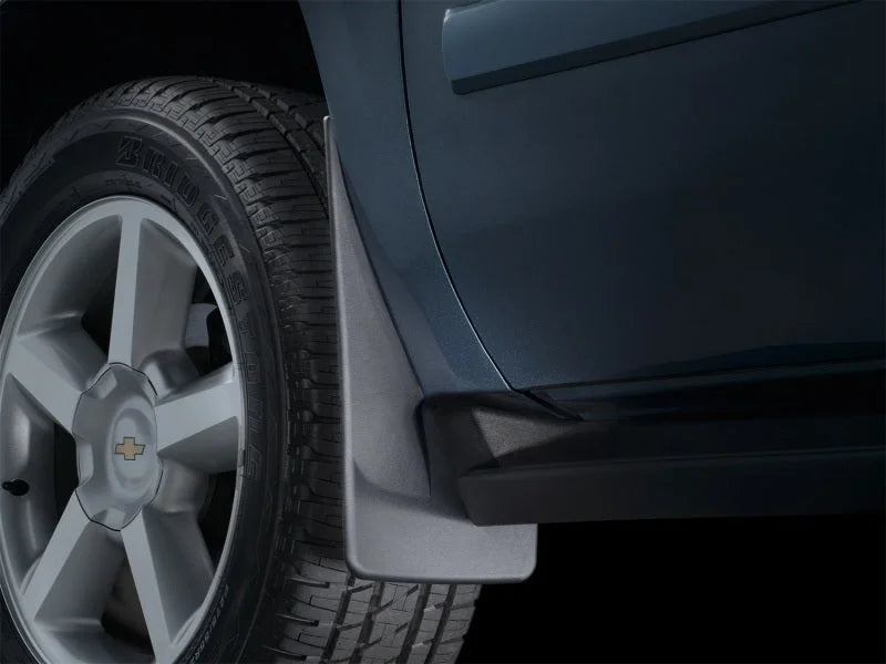 WeatherTech 07+ Chevrolet Avalanche No Drill Mudflaps - Black - Installation View