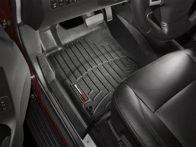 WeatherTech 08+ Nissan Armada Front FloorLiner - Black - Installation View
