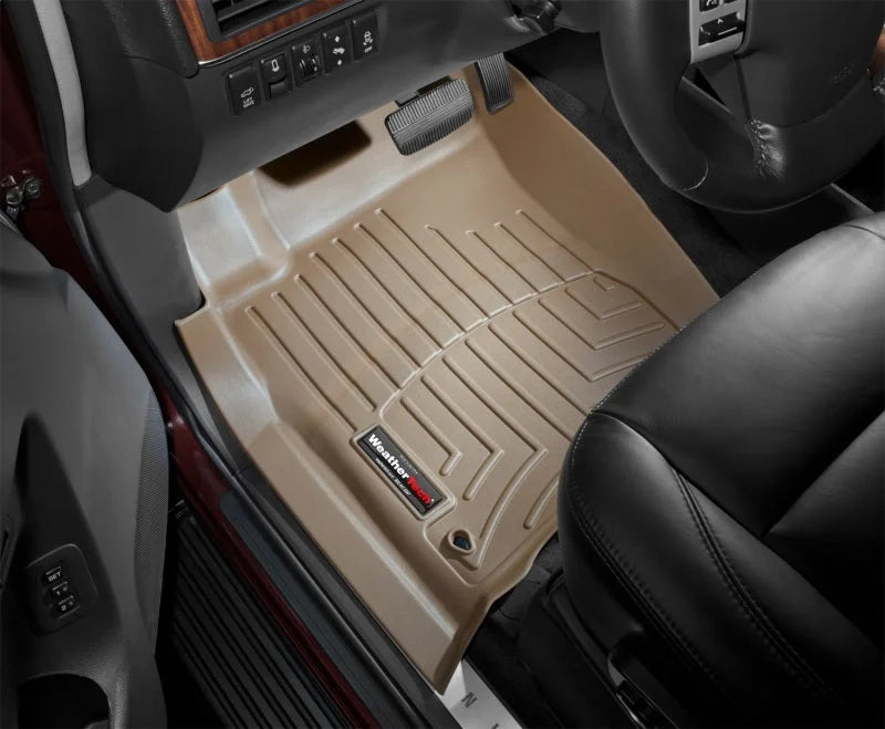 WeatherTech 08+ Nissan Armada Front FloorLiner - Tan - Installation View