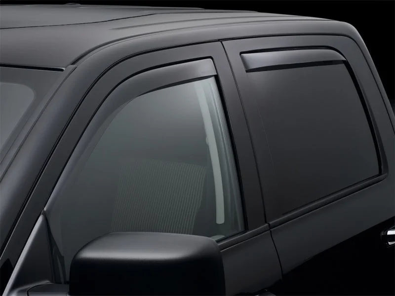 WeatherTech 09-18 Dodge Ram 1500 Front and Rear Side Window Deflectors - Dark Smoke - Installation View