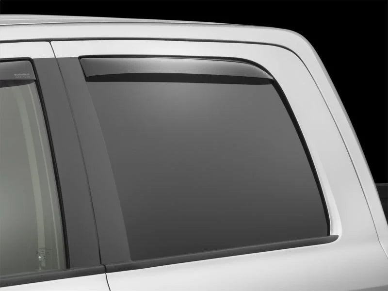 WeatherTech 09+ Dodge Ram 1500 Rear Side Window Deflectors - Dark Smoke - Installation View