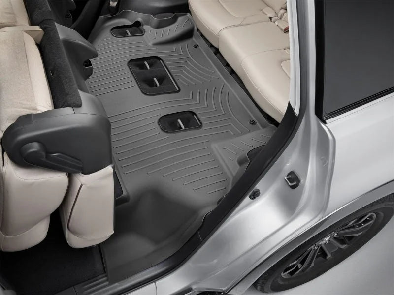 WeatherTech 11-13 Infiniti QX56 / 2014+ Infiniti QX80 Rear FloorLiner - Black (2nd Row Split Bench) - Side View