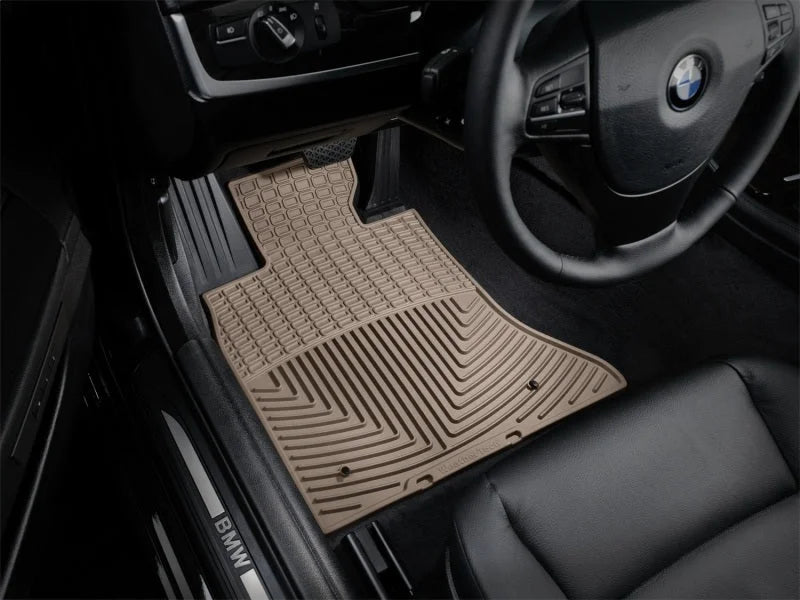 WeatherTech 11+ BMW 5-Series (F10) Front Rubber Mats - Tan - Installation View