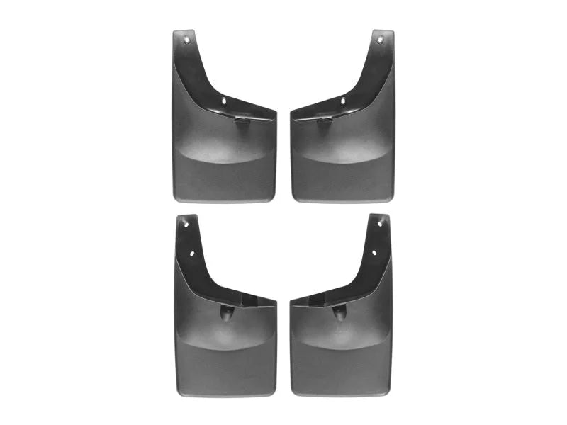 WeatherTech 11+ Ford F250/F350/F450/F550 No Drill Mudflaps - Black - Back View