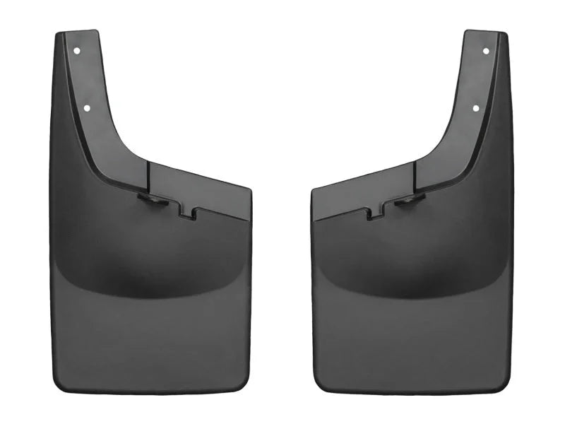 WeatherTech 11+ Ford Super Duty No Drill Mudflaps - Black - Back View