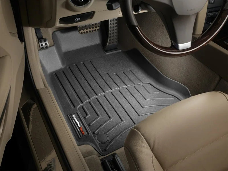 WeatherTech 12-13 Mercedes-Benz C-Class Front FloorLiner - Black - Installation View