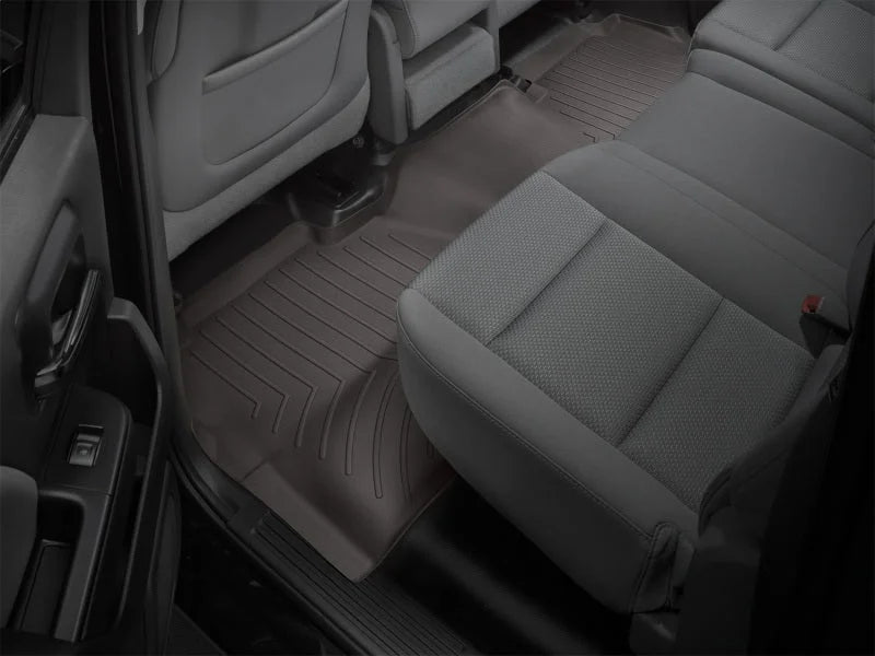 WeatherTech 14-15 Chevy Silverado Rear FloorLiner - Cocoa - Installation View