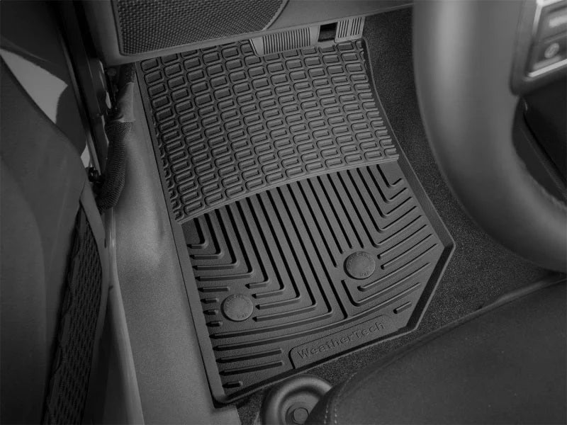 WeatherTech 14-15 Jeep Wrangler Front Rubber Floor Mats - Black - Installation View